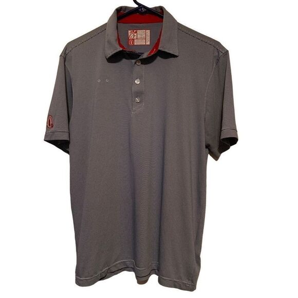 Chic Fil A Size Medium Pin Striped Team Style Polo Shirt - Picture 1 of 7